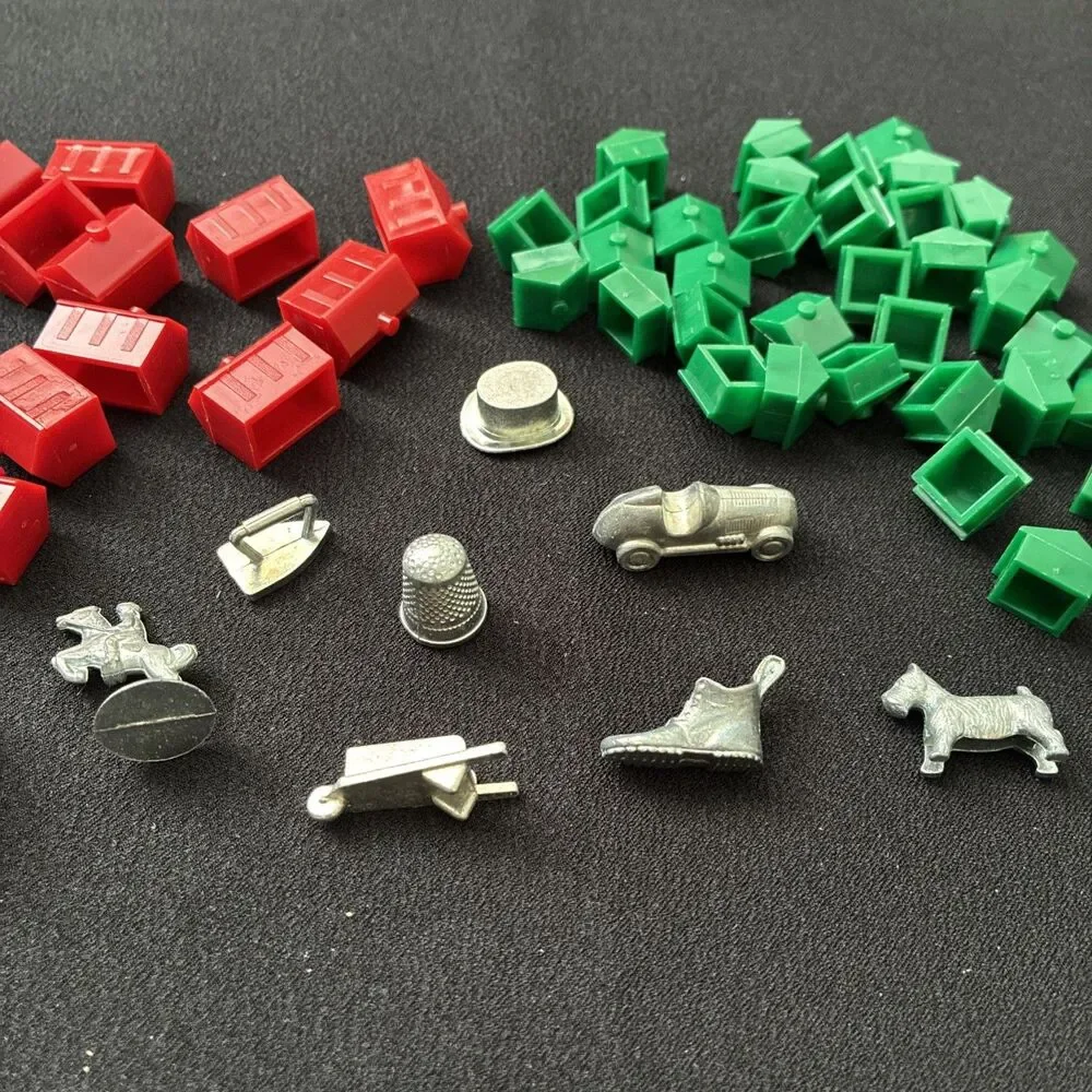 1973 Monopoly Game Replacement Parts Pieces Tokens Instructions Hotel House Dice